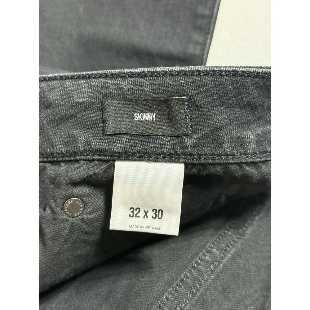 Express Mens Skinny Jeans Black Solid Denim 5-Pocket Zip Button Regular Fit - Picture 8 of 8